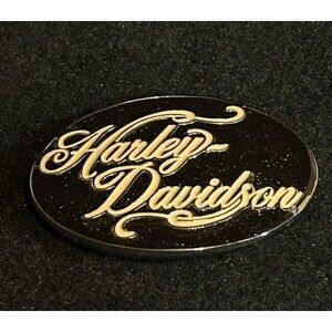 Harley Davidson Women's Belt Buckle Enameld Black And Pink H3
